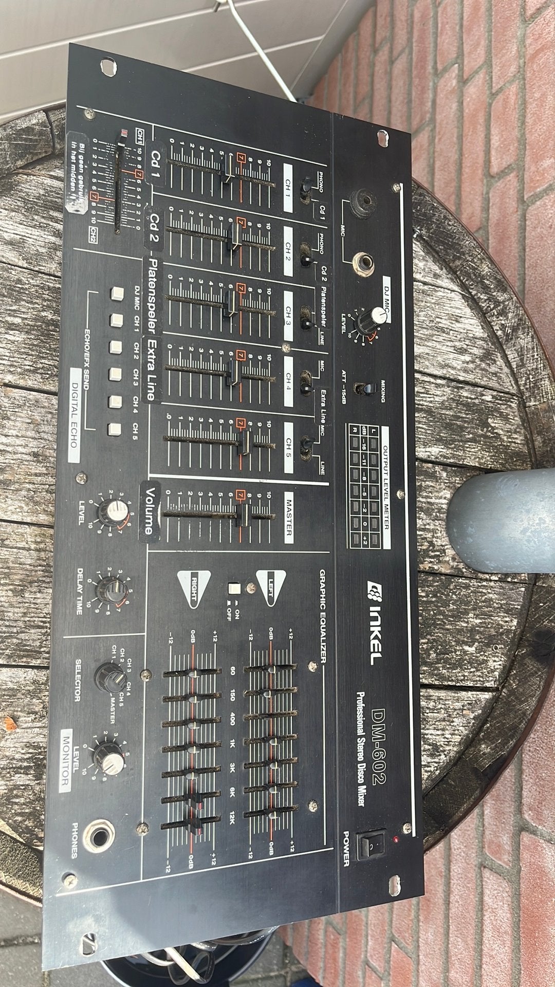 Inkel dm-602 professional stereo disco mixer, Ophalen of Verzenden, Gebruikt, 5 tot 10 kanalen, Microfooningang