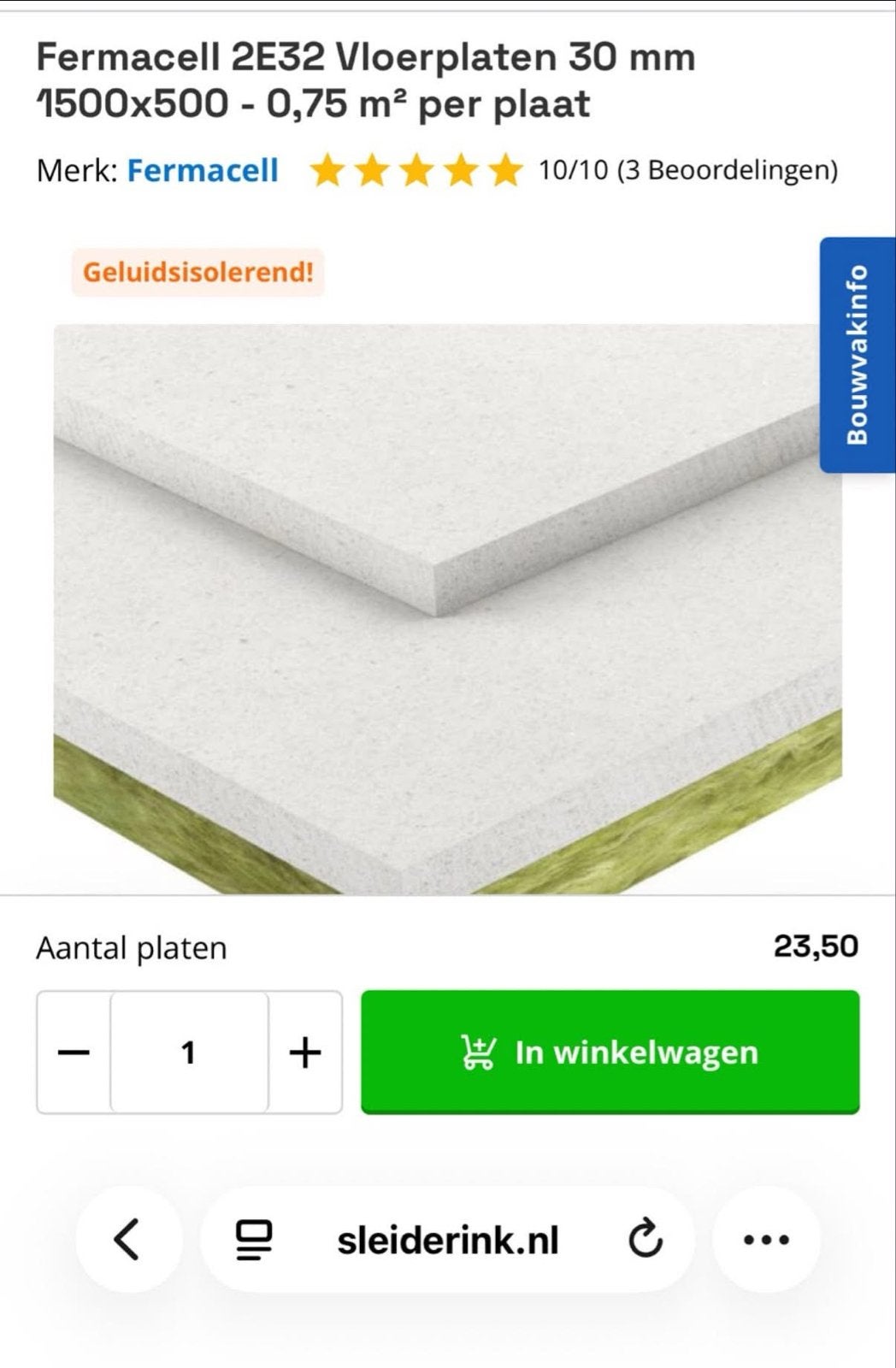 Fermacell 2E32 Vloerplaten 30mm - Geluidsisolerend, Ophalen, Overige materialen, 30 cm of meer, Overige typen