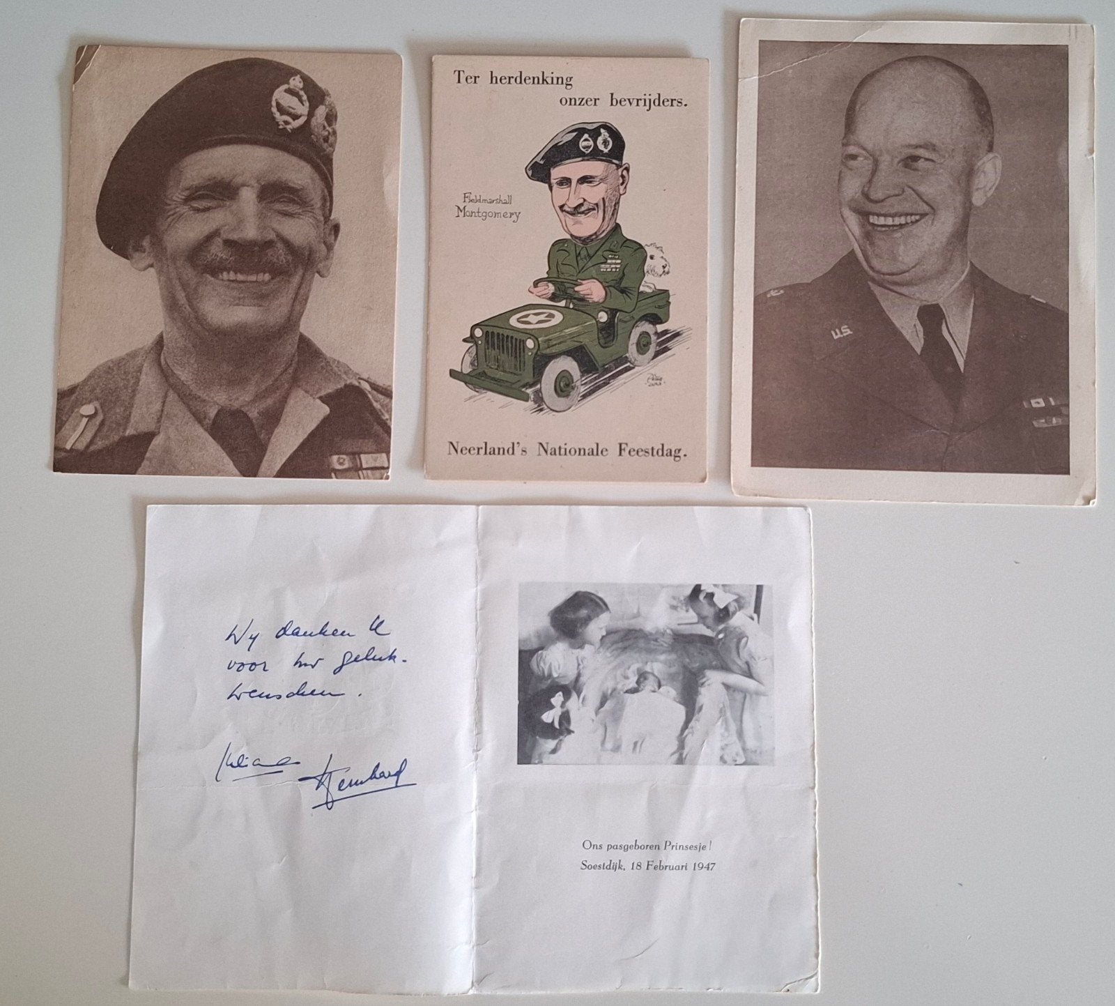 Ansichtkaarten Montgommery, Eisenhower, Christina, Ophalen of Verzenden, 1940 tot 1960, Ongelopen