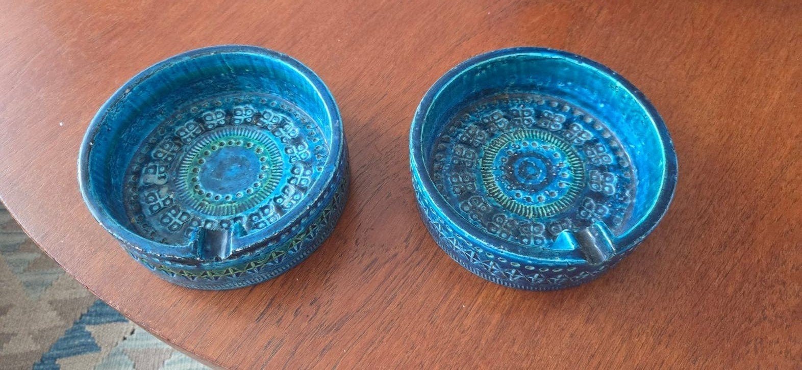 2x Bitossi Rimini Blue asbak ashtray, Antiek en Kunst, Ophalen of Verzenden