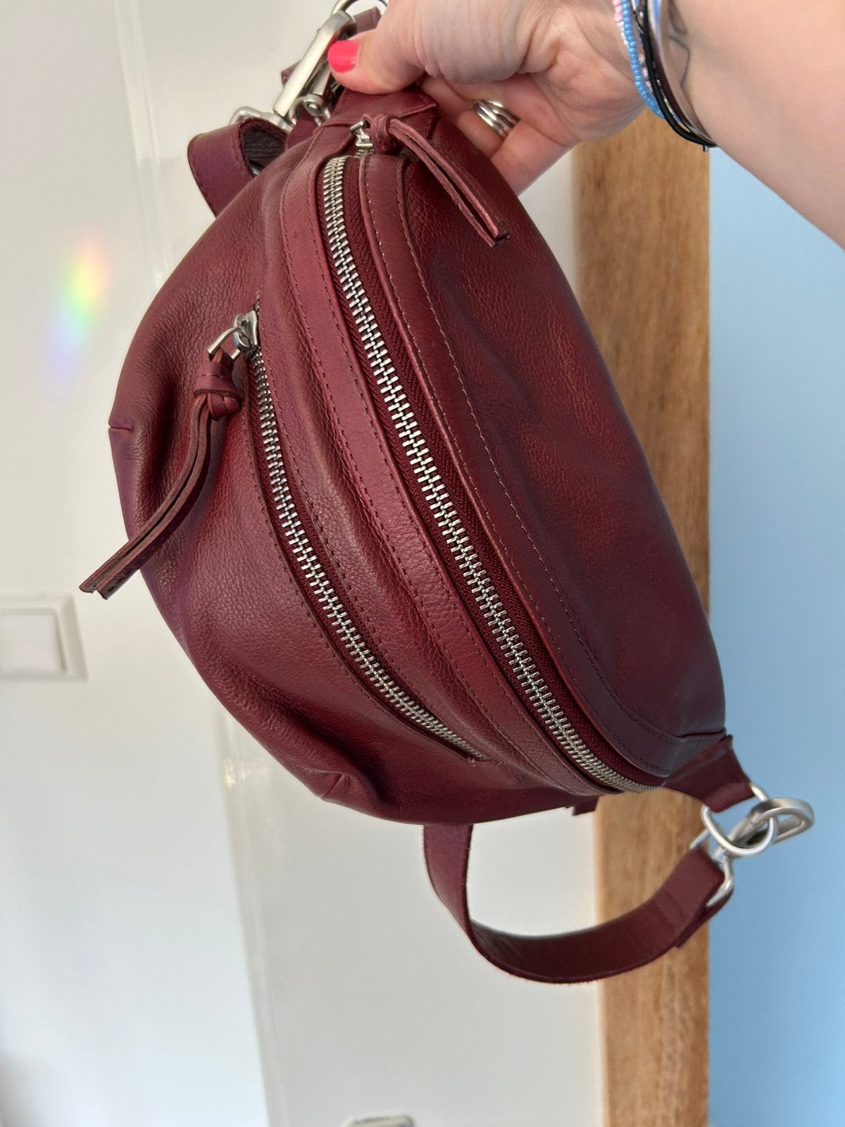 Tas leer bordeaux, Ophalen of Verzenden, Nieuw, Rood, Overige typen