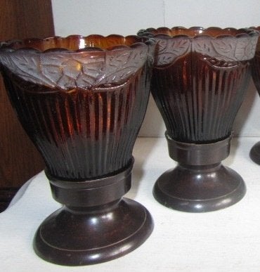 Kandelaar; waxinelichthouder brocante, Gebruikt, Bruin, Overige merken, Ophalen of Verzenden