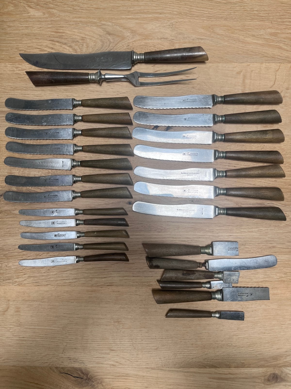 Antiek hoornen bestek, Antiek en Kunst, Antiek | Bestek, Ophalen of Verzenden