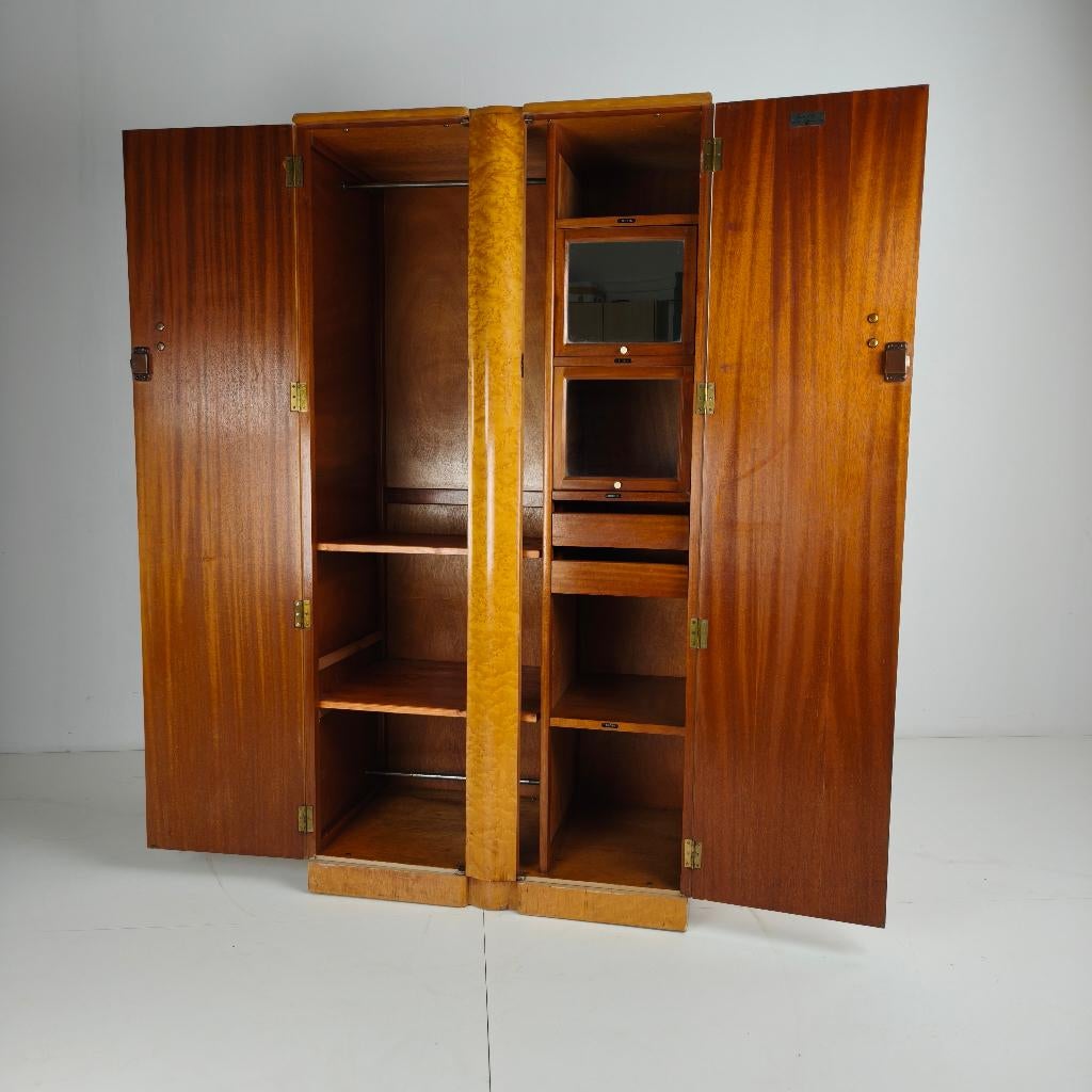 Engelse Art Deco herenkledingkast van Wrighton Furniture, Antiek en Kunst, Ophalen of Verzenden