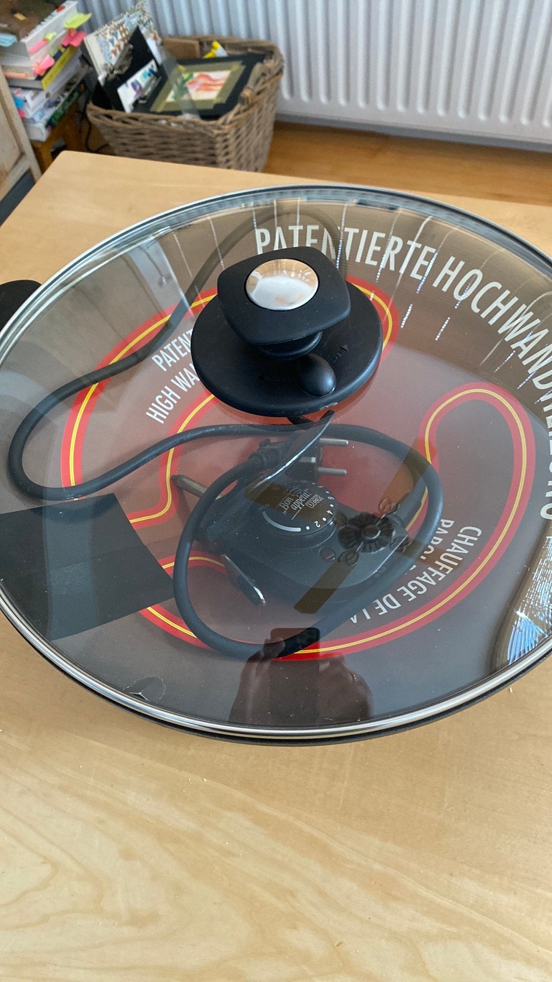 Wok anti-kleef, electrisch met 10 warmtestanden, Ophalen, Zo goed als nieuw, Wok