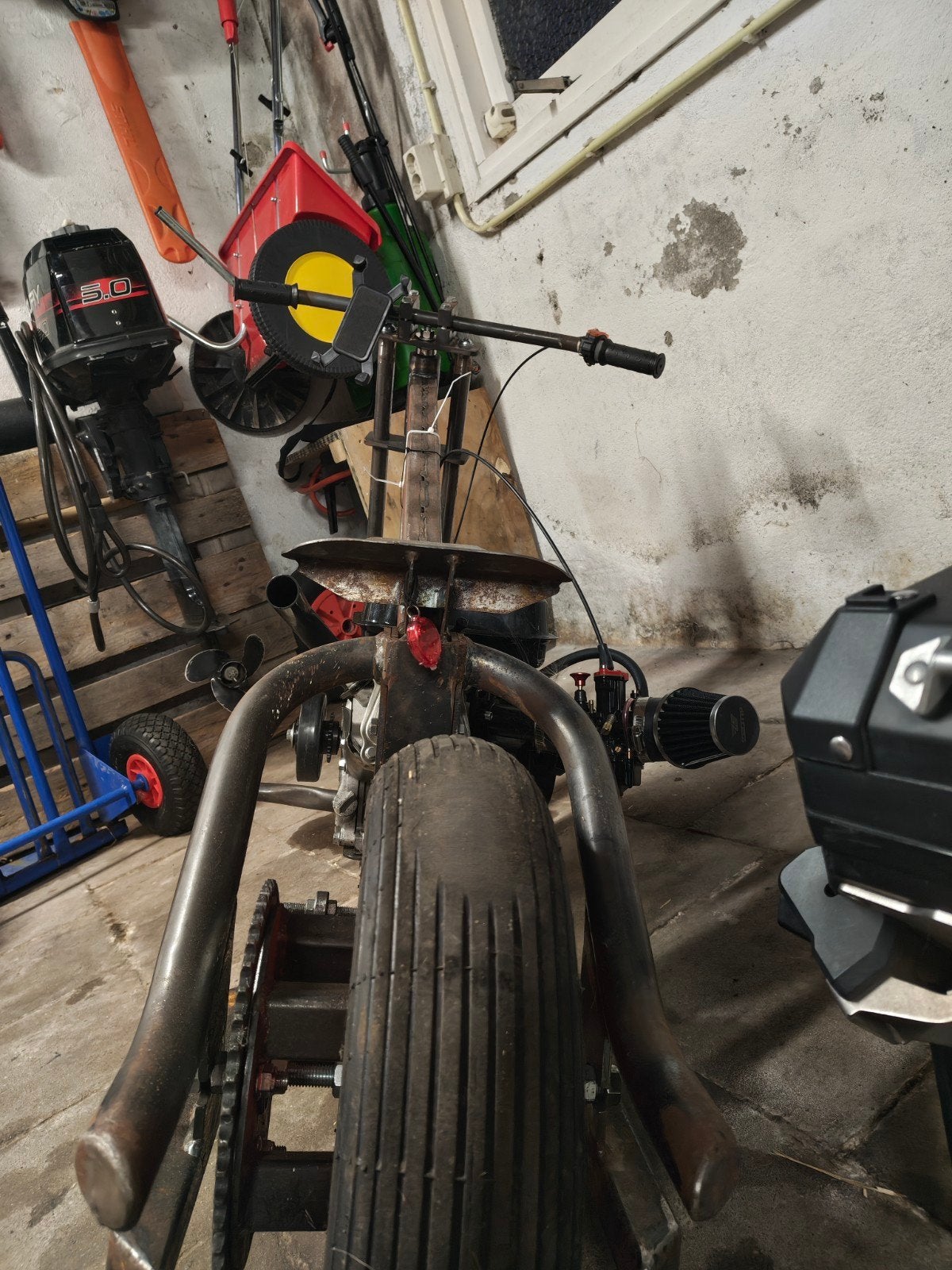 Zelfbouw minibike met motor - onderdelen ook los te koop, Gebruikt, Ophalen of Verzenden, Pitbike, Schijfrem