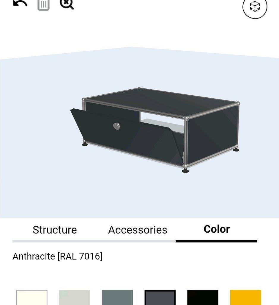 USM Haller kast TV audio hifi salontafel dressoir met klep, Ophalen