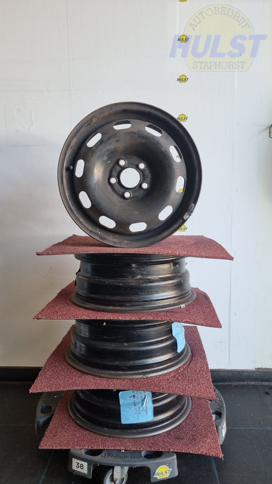 Set stalen velgen, Ophalen, Gebruikt, 15 inch, Velg(en)