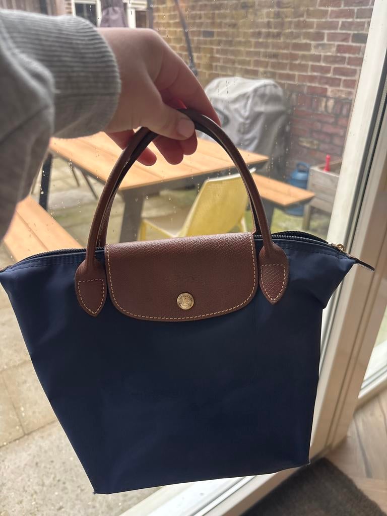 Longchamp handtas maat S, Ophalen of Verzenden, Zo goed als nieuw, Blauw, Handtas