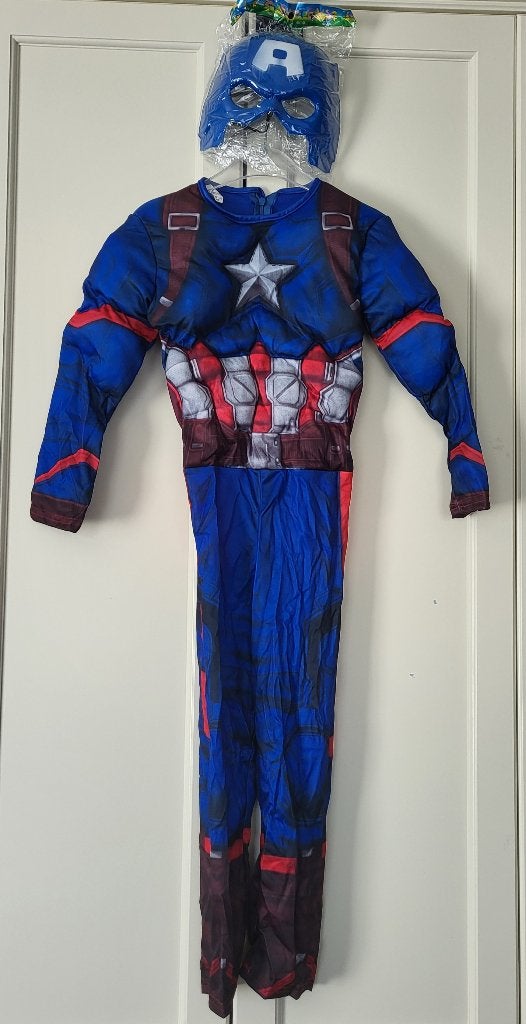 Nieuw! Captain America, verkleedpak, gevuld, maat 110/116, Overige typen, Jongen of Meisje, Nieuw, Ophalen of Verzenden
