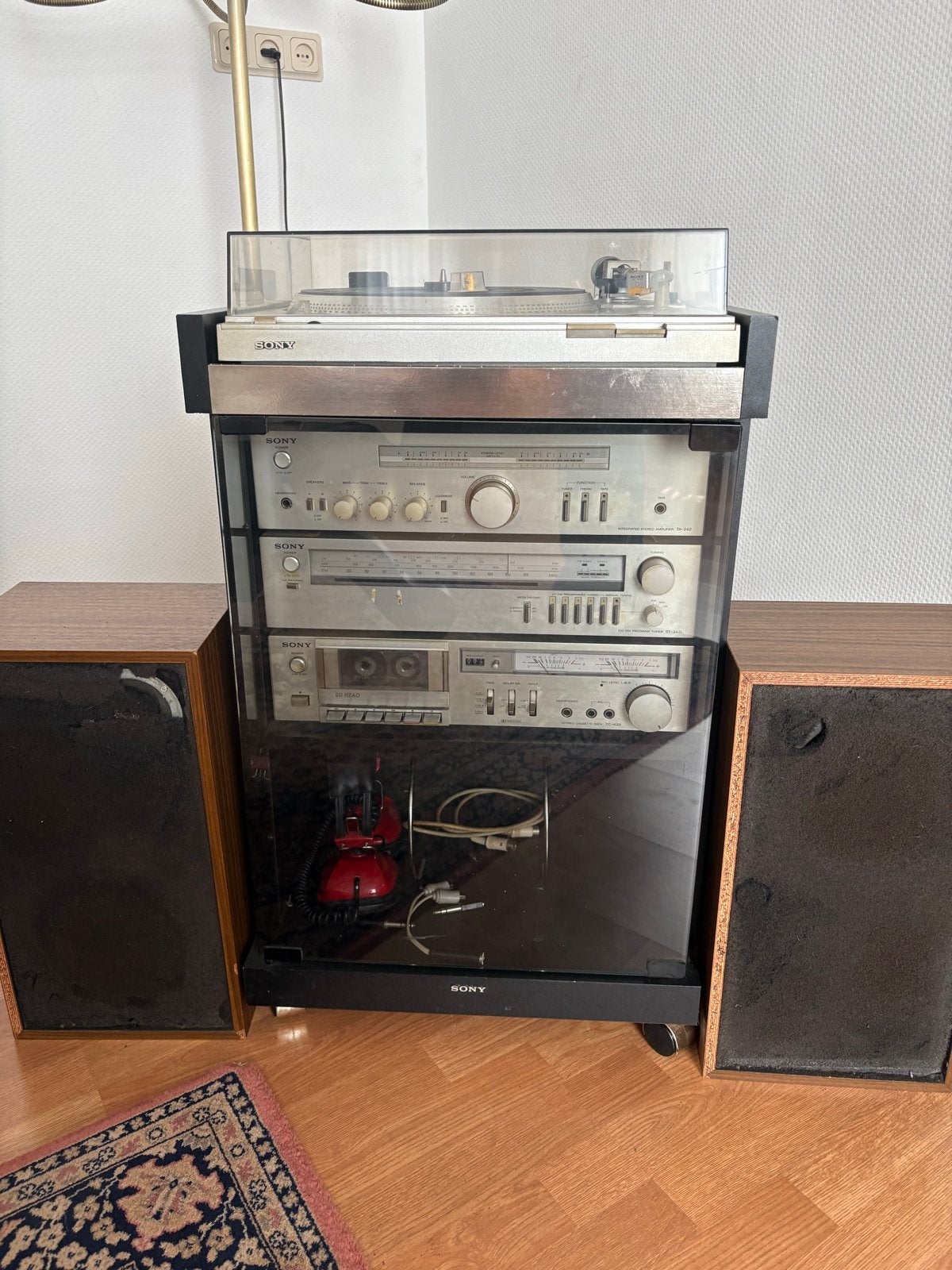Vintage Sony Stereo Set met Platenspeler, Cassettedeck en Tu, Gebruikt, Cassettedeck, Sony, Losse componenten