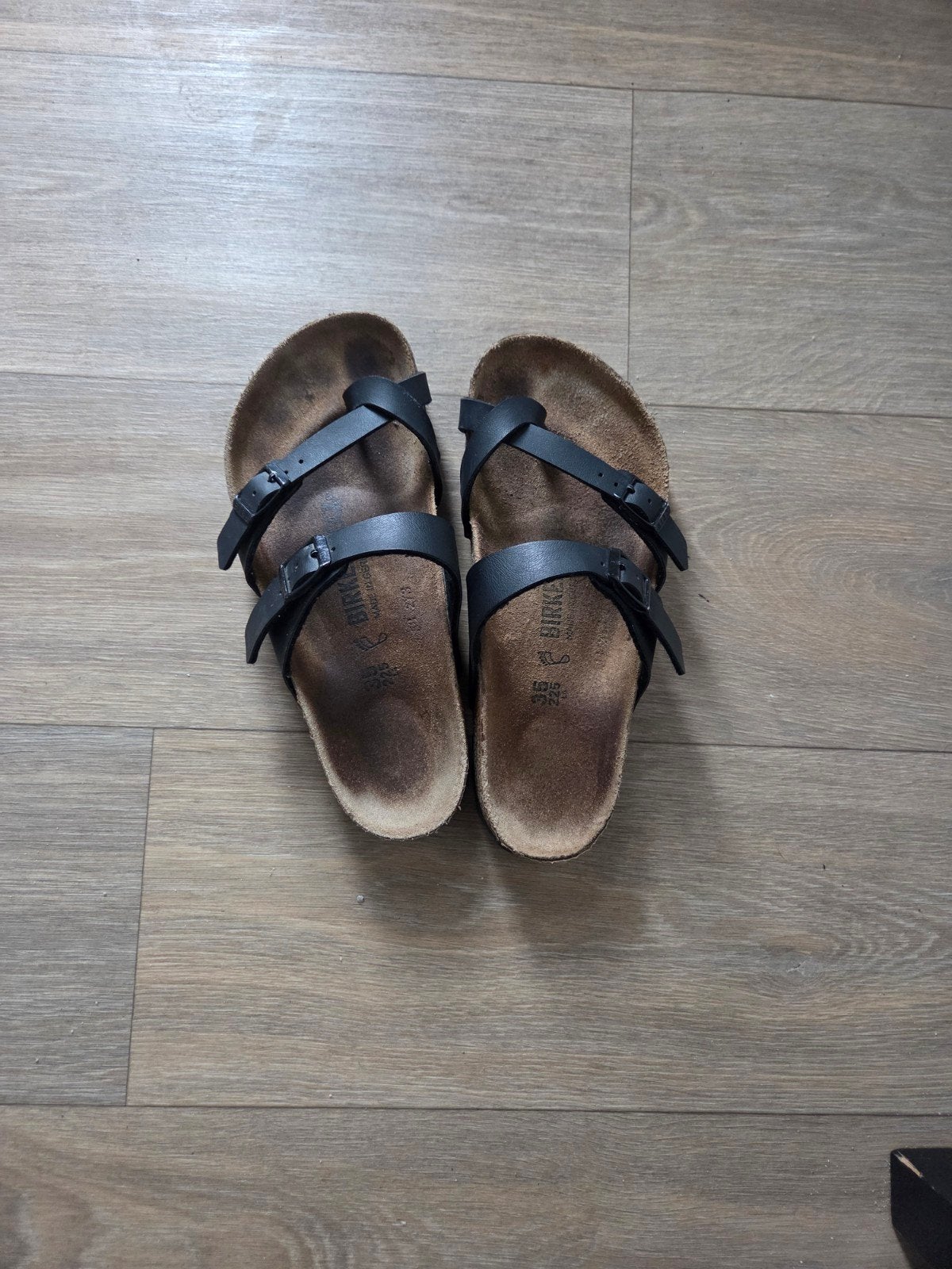 Birkenstock mayari 35, Zwart, Zo goed als nieuw, Birkenstock, Sandalen of Muiltjes