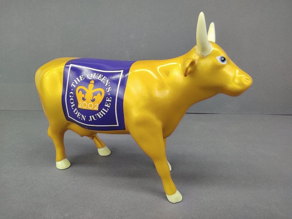 CowParade / Cow Parade Koe “Jubilee” MEDIUM (zeldzaam), Handgemaakt, Ophalen of Verzenden, Steen of Keramiek, Beeld