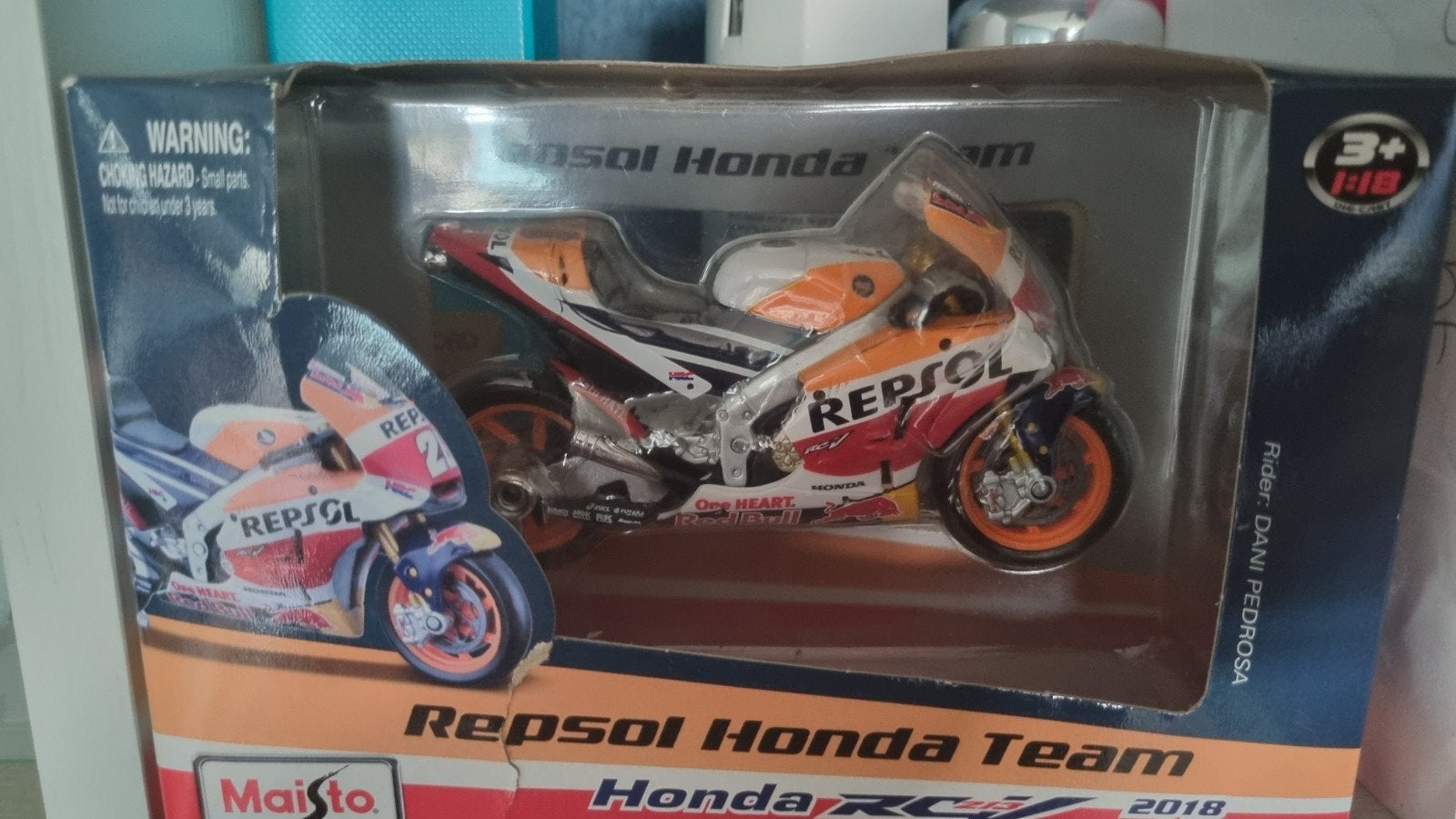 Maisto Repsol HondaTeam RC213V 2018 Dani Pedrosa schaalmodel, Ophalen of Verzenden, Nieuw