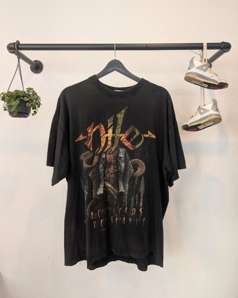Vintage 90s Nile European Tour T-Shirt — XL | Rare, Vintage, Vintage, Ophalen of Verzenden, Zo goed als nieuw