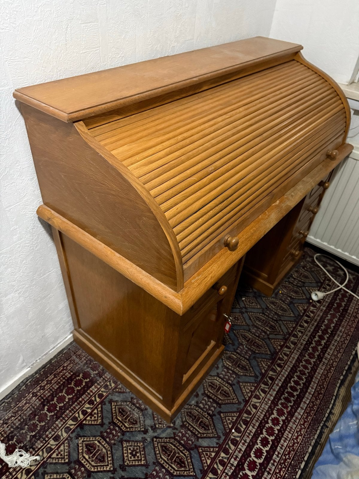 Vintage bureau van eikenhout, Ophalen of Verzenden