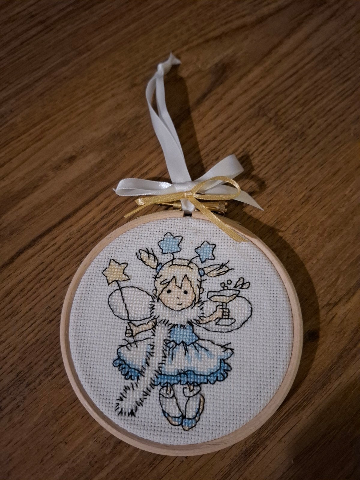 Geborduurde Kerst boomhanger - Oud en Nieuw engeltje, Diversen, Ophalen of Verzenden