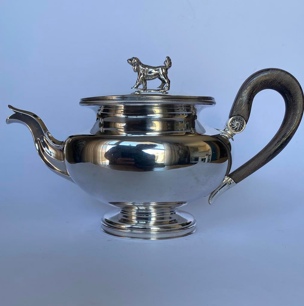 Empire zilveren theepot, Bentveld 1827, Antiek en Kunst, Ophalen of Verzenden, Zilver