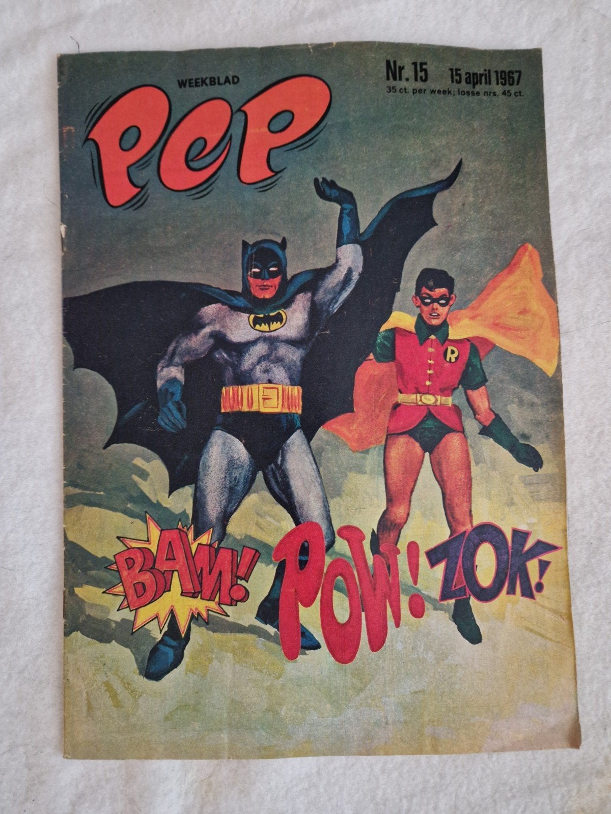 Pep Weekblad Nr. 15 - 15 april 1967 - Batman & Robin, Boeken, Stripboeken, Gelezen, Eén stripboek, Ophalen of Verzenden, Pop