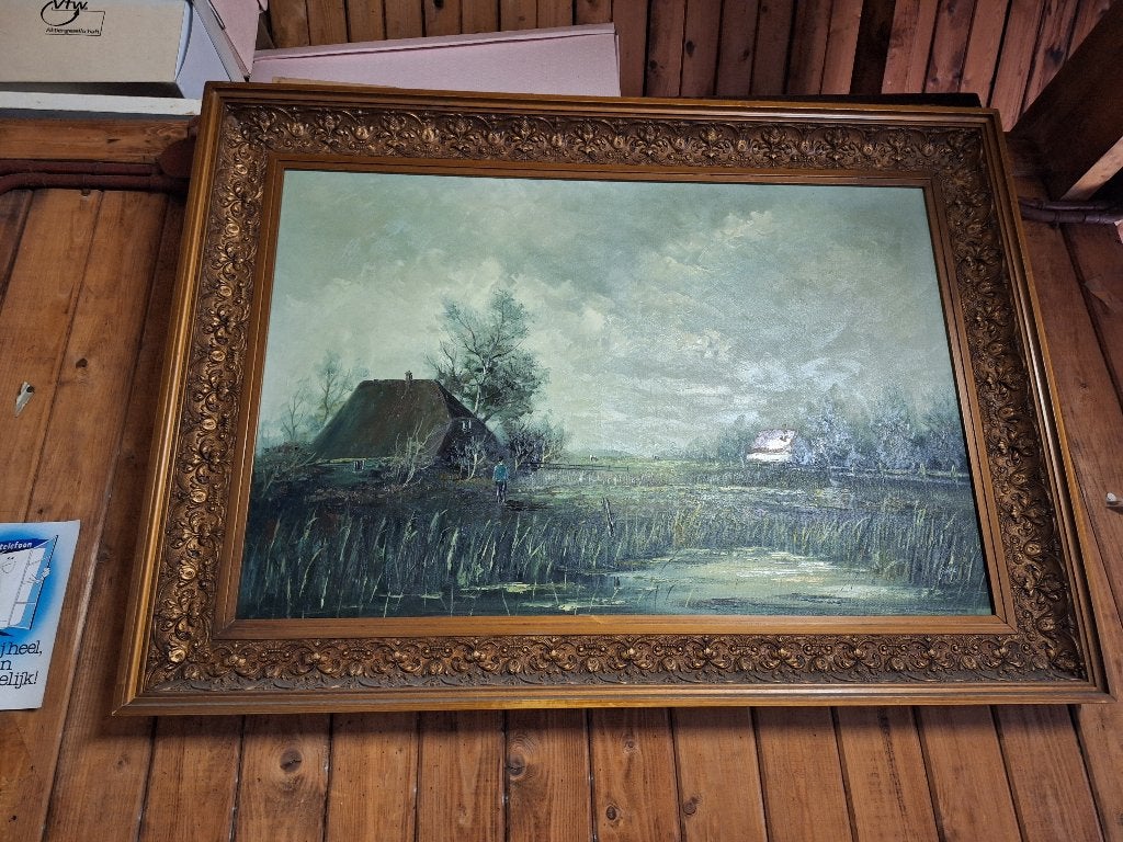 Schilderij, Gesigneerd, Ophalen of Verzenden, Landschap, Olieverf