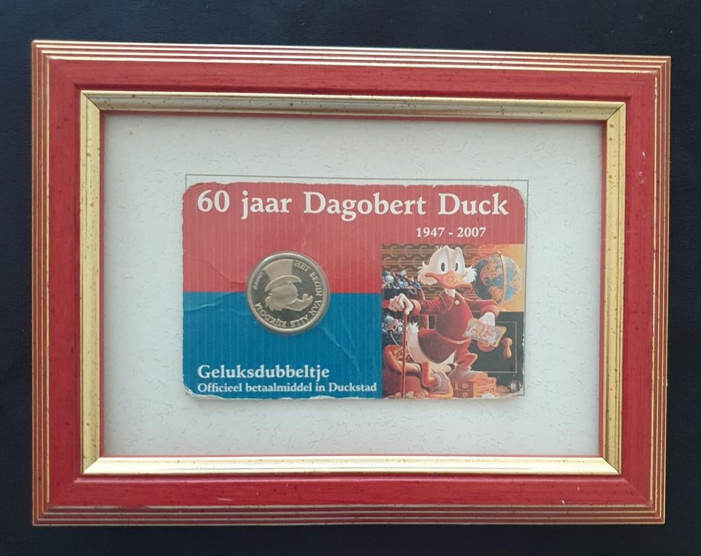Dagobert Duck Geluksdubbeltje 60 jaar 1947-2007 incl lijstje, Postzegels en Munten, Munten | Nederland, Verzenden, Overige waardes