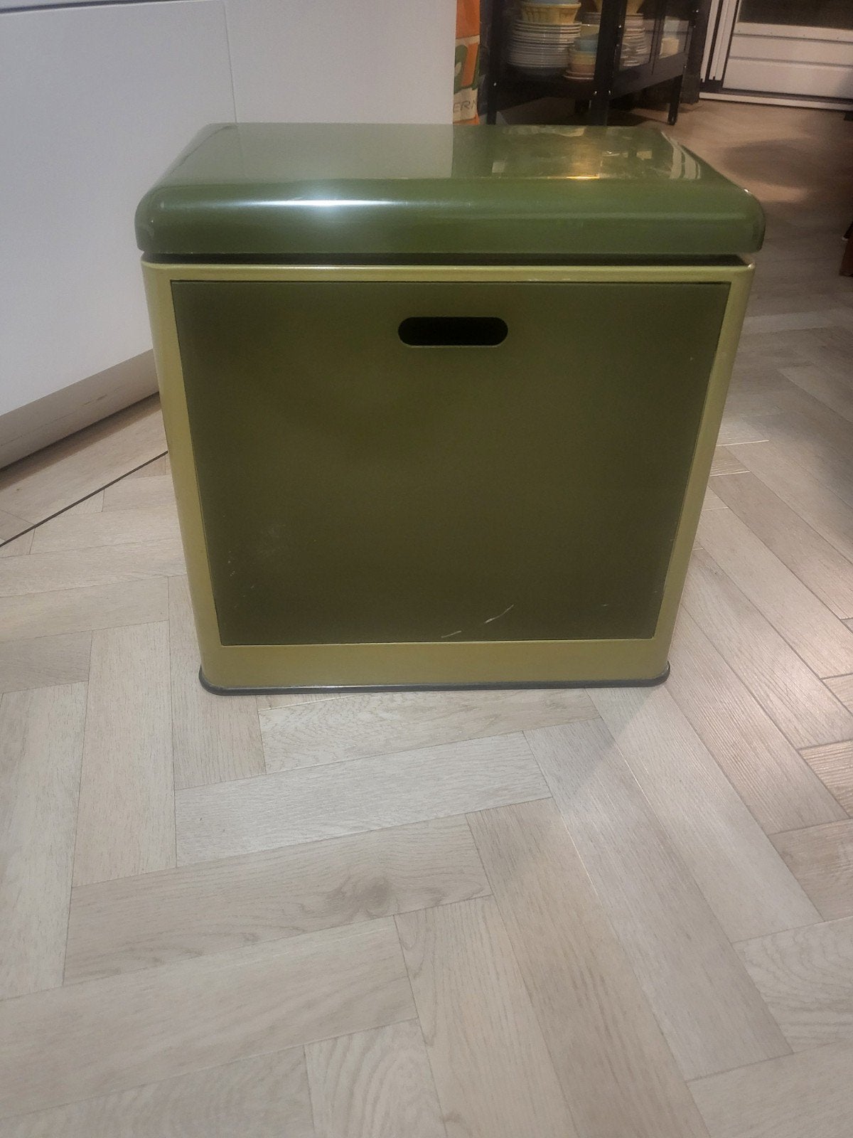 Wasmand / Opbergbox - Groen/Geel, Minder dan 50 cm, Gebruikt, 50 tot 75 cm, Minder dan 50 cm