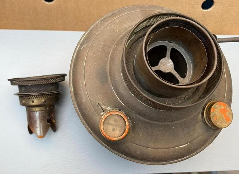 Antieke olielamp brander en onderdelen, Antiek en Kunst, Antiek | Lampen, Ophalen of Verzenden