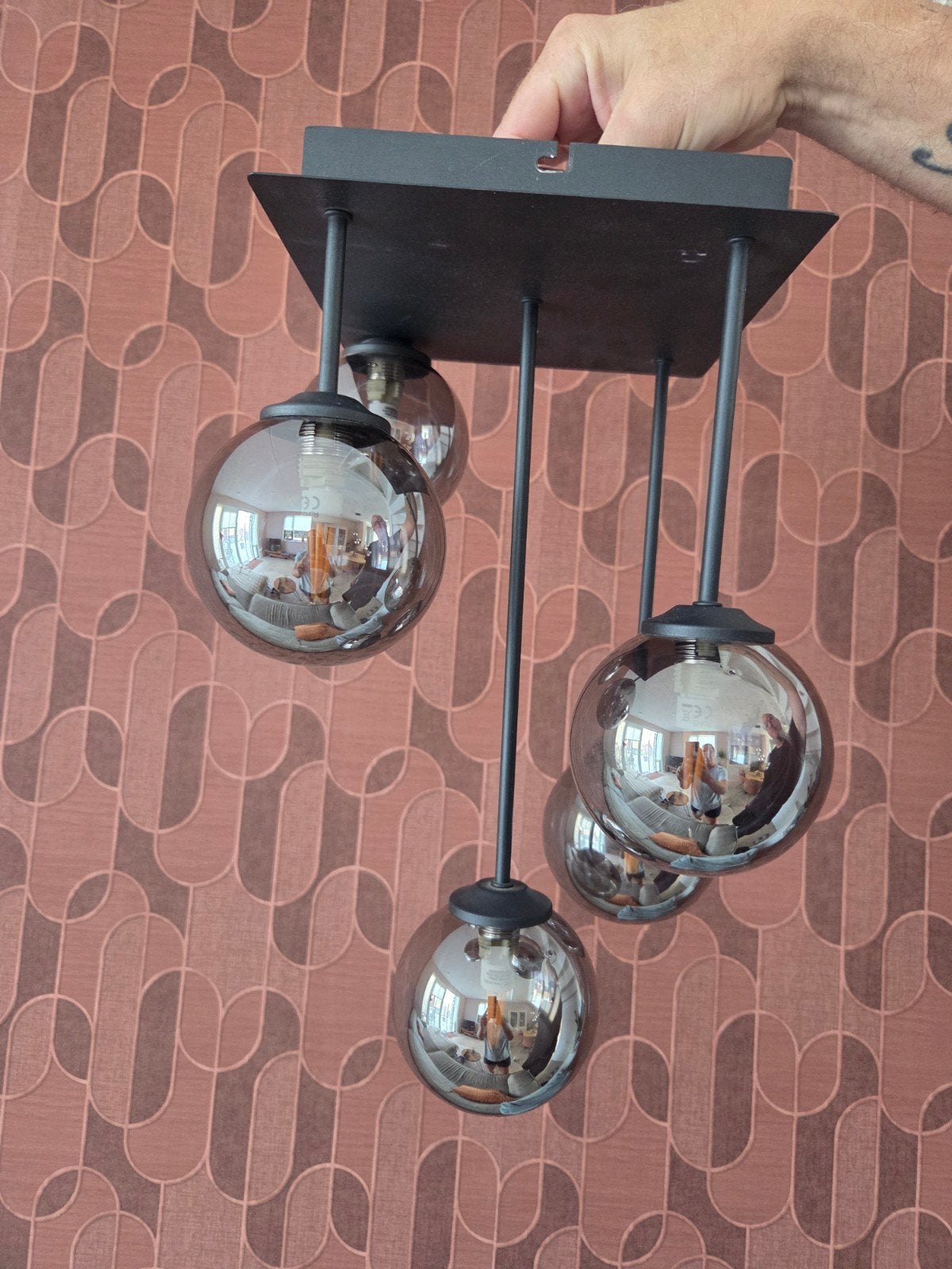 Qazqa Plafondlamp met 5 LED lampjes - 41x27x27cm, Ophalen, Zo goed als nieuw, Glas, Modern