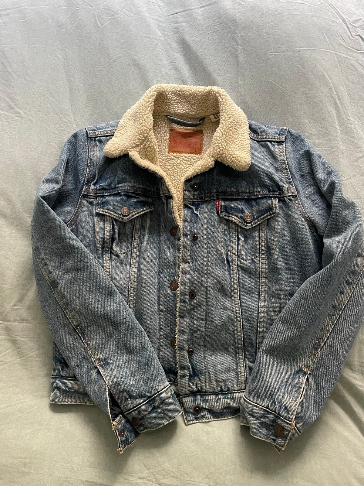 Levi's Sherpa Trucker Jacket - Maat S, Ophalen of Verzenden, Zo goed als nieuw, Maat 36 (S), Blauw