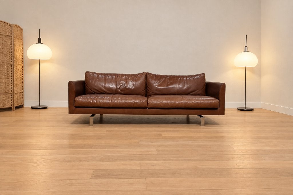 ZGAN Montis Axel 2,5-Zits Bruin Leer + GARANTIE | NP €6.640, Huis en Inrichting, Design Bank Bankstel Zetel 3-Zits Montis, Driepersoons