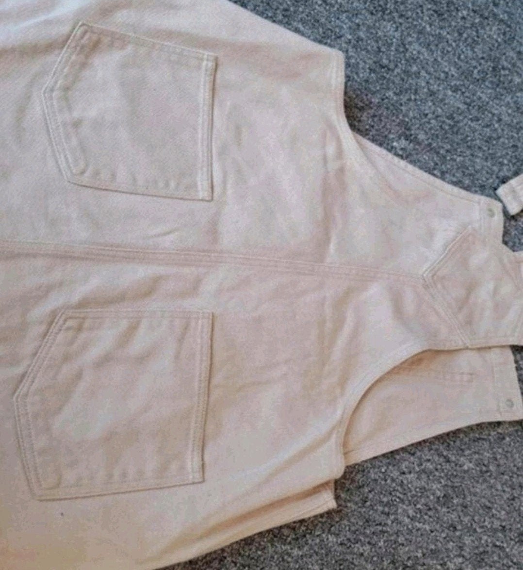 Pull & Bear beige corduroy tuinbroek jurk - Maat L, Beige, Maat 42/44 (L), Ophalen of Verzenden, Zo goed als nieuw