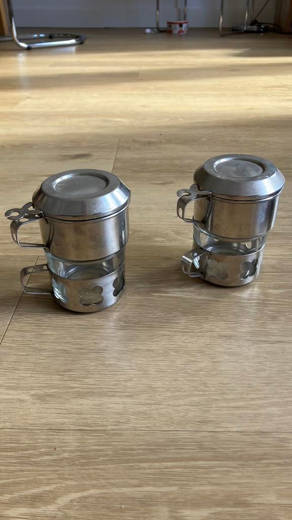 Duralex Durobor type single serve drip pot steel, Ophalen of Verzenden, Zo goed als nieuw, Pot, Bus of Blik