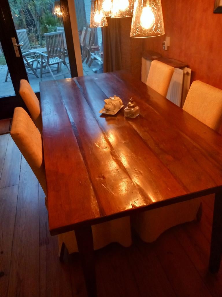Eettafel Java Teak 200 x 90, Ophalen, Gebruikt, Teakhout, 50 tot 100 cm