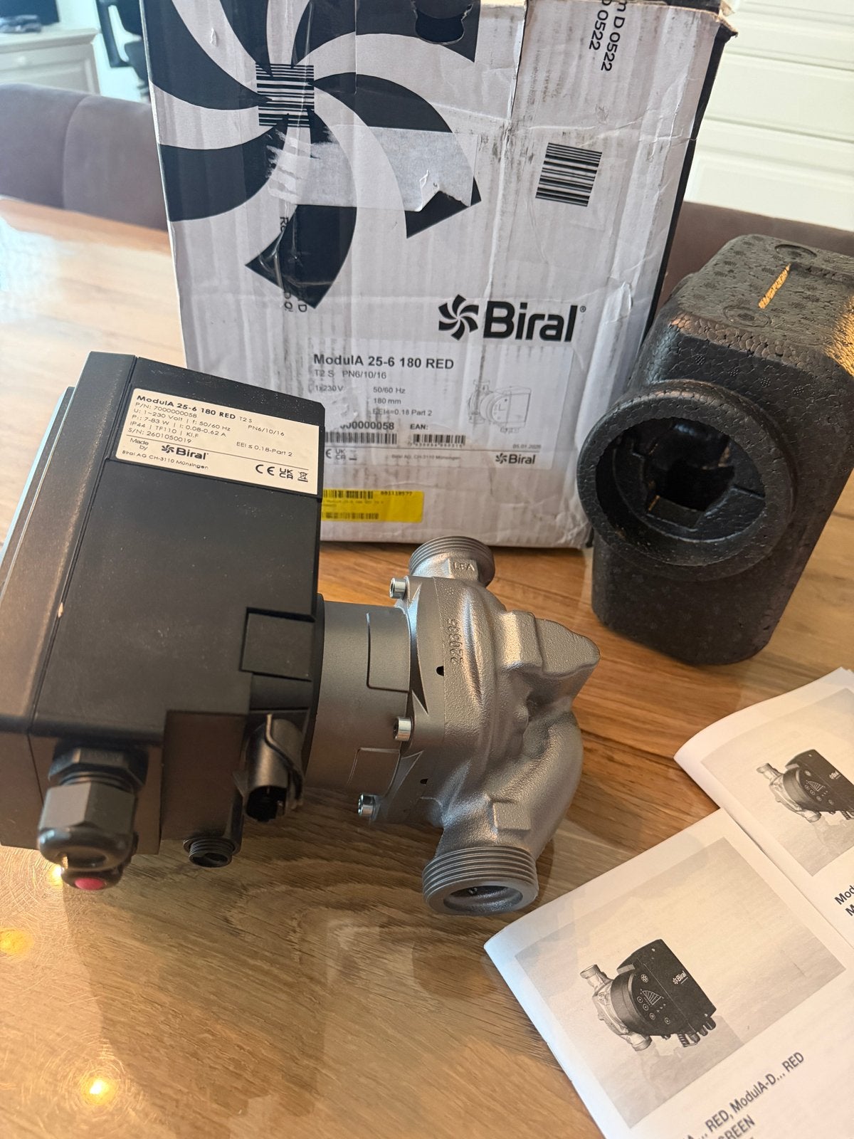 Biral Modula 25-6 180 RED T2S circulatiepomp, Minder dan 30 cm, Overige typen, Nieuw, Minder dan 60 cm