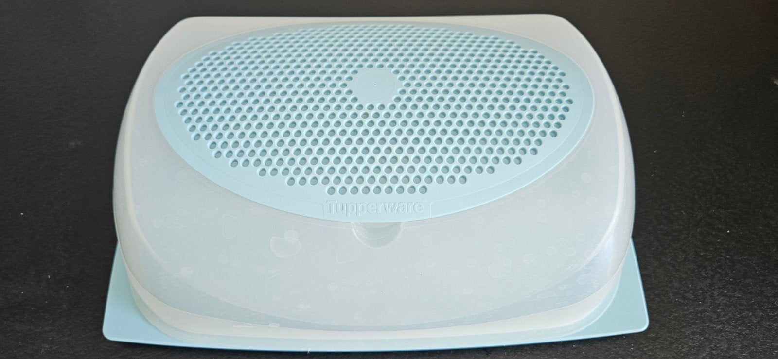 Grote Tupperware Kaasstolp met CondensControl Membraan, Ophalen, Gebruikt, Bewaardoos, Blauw