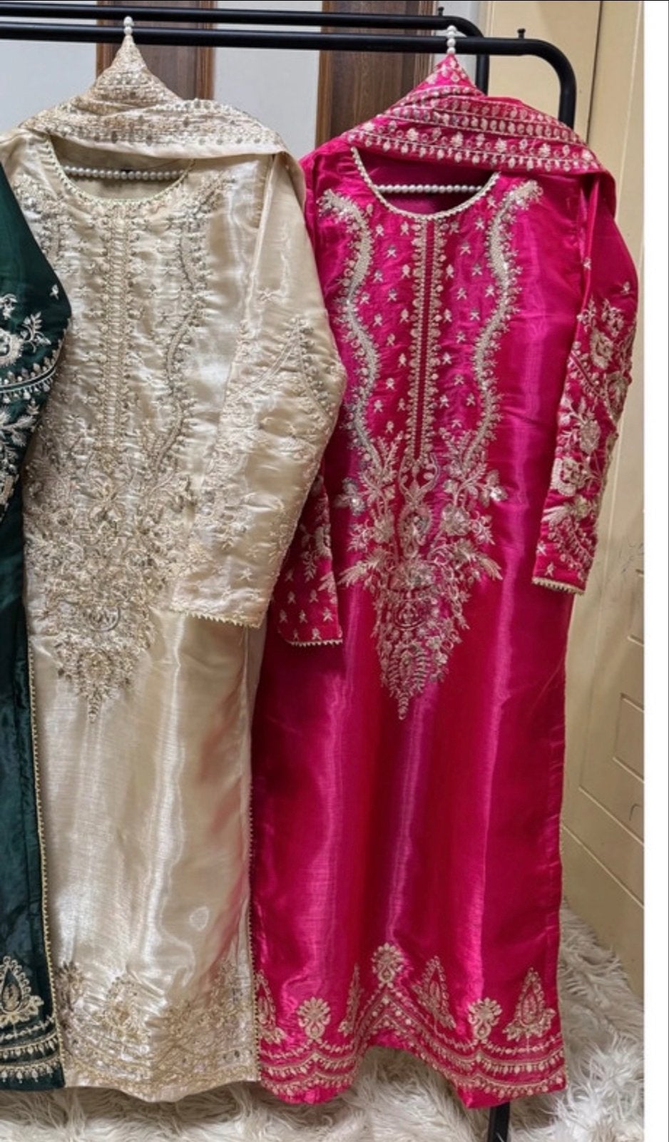 Prachtige Indiase/Pakistaanse feestjurk met borduurwerk, Maat 38/40 (M), Meerkleurig, Ophalen of Verzenden, Zo goed als nieuw