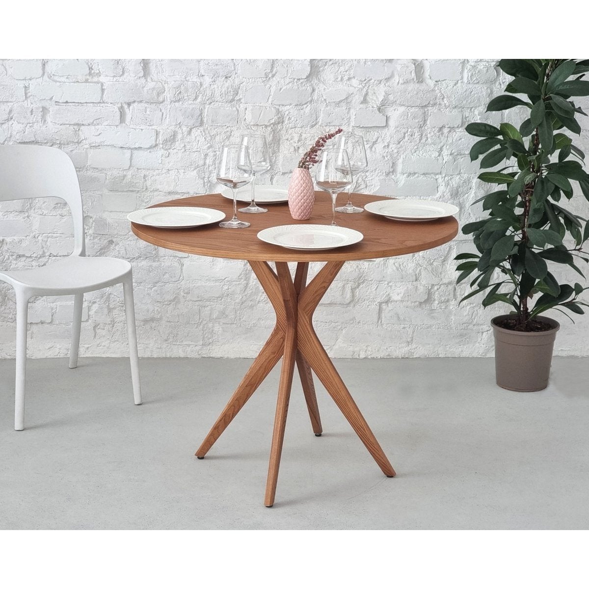 Round table Jubi natural ash veneer, Ophalen of Verzenden, Nieuw