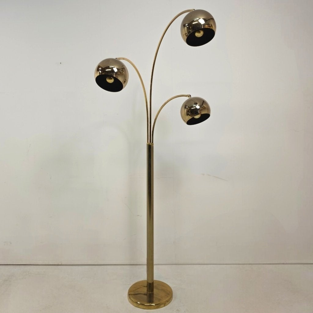 Goffredo Reggiani voor Guzzini 70's bol lamp messing, Ophalen, Gebruikt, E27 (groot), Metaal