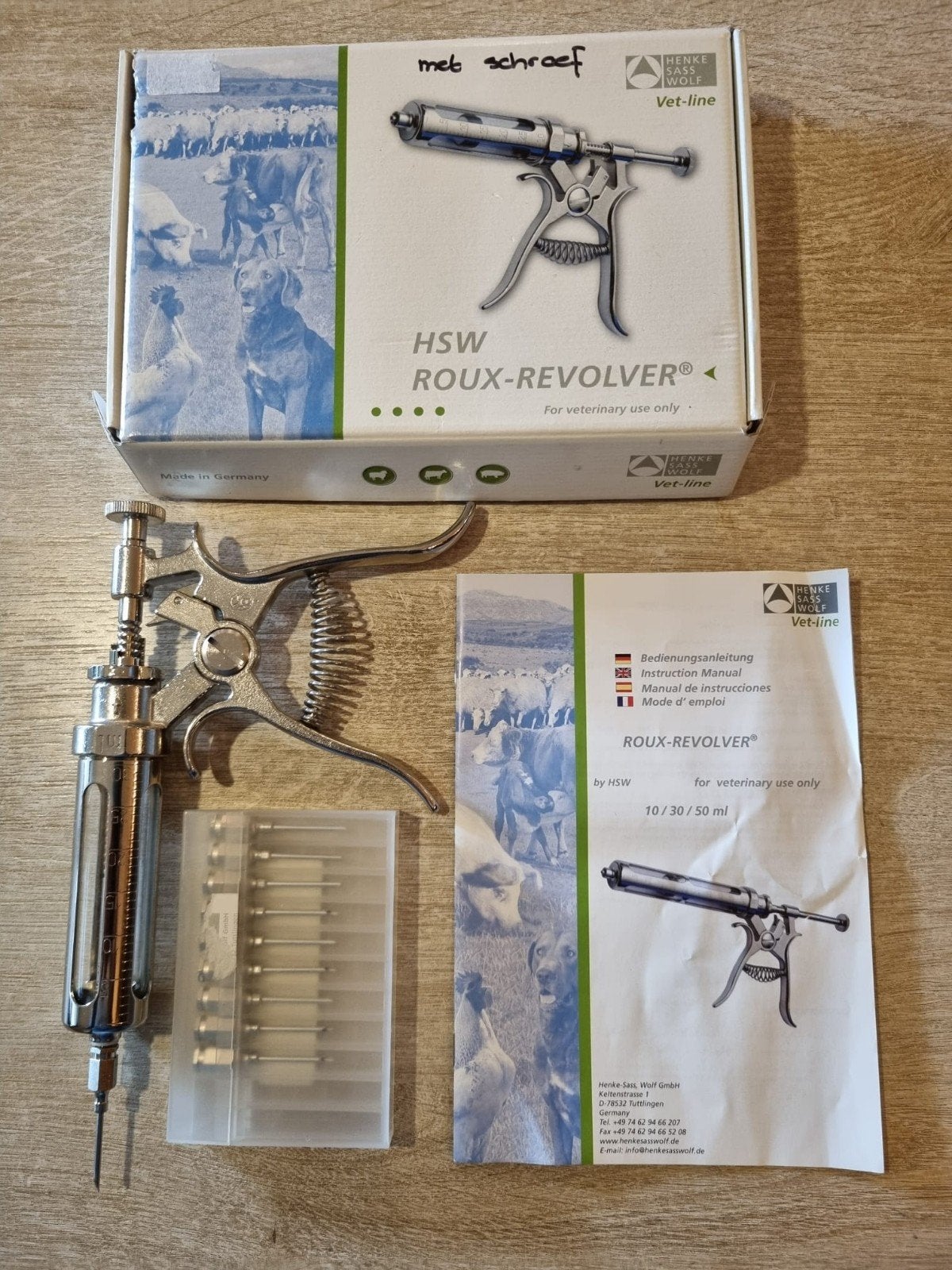 Revolver injectiespuit., Ophalen