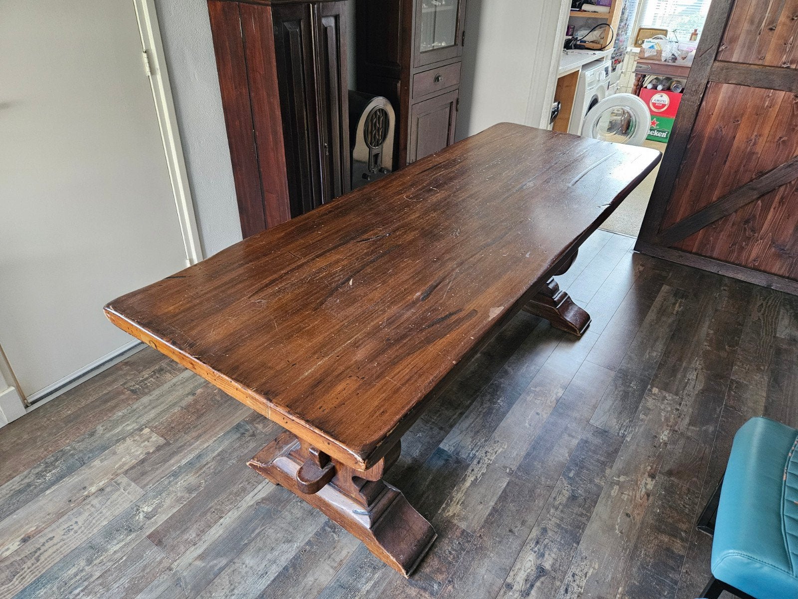 Robuuste houten eettafel Kloostertafel, Ophalen