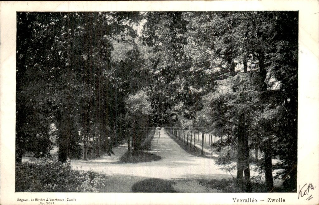 Zwolle - Veerallee - Zicht, Ophalen of Verzenden, Voor 1920, Gelopen, Overijssel