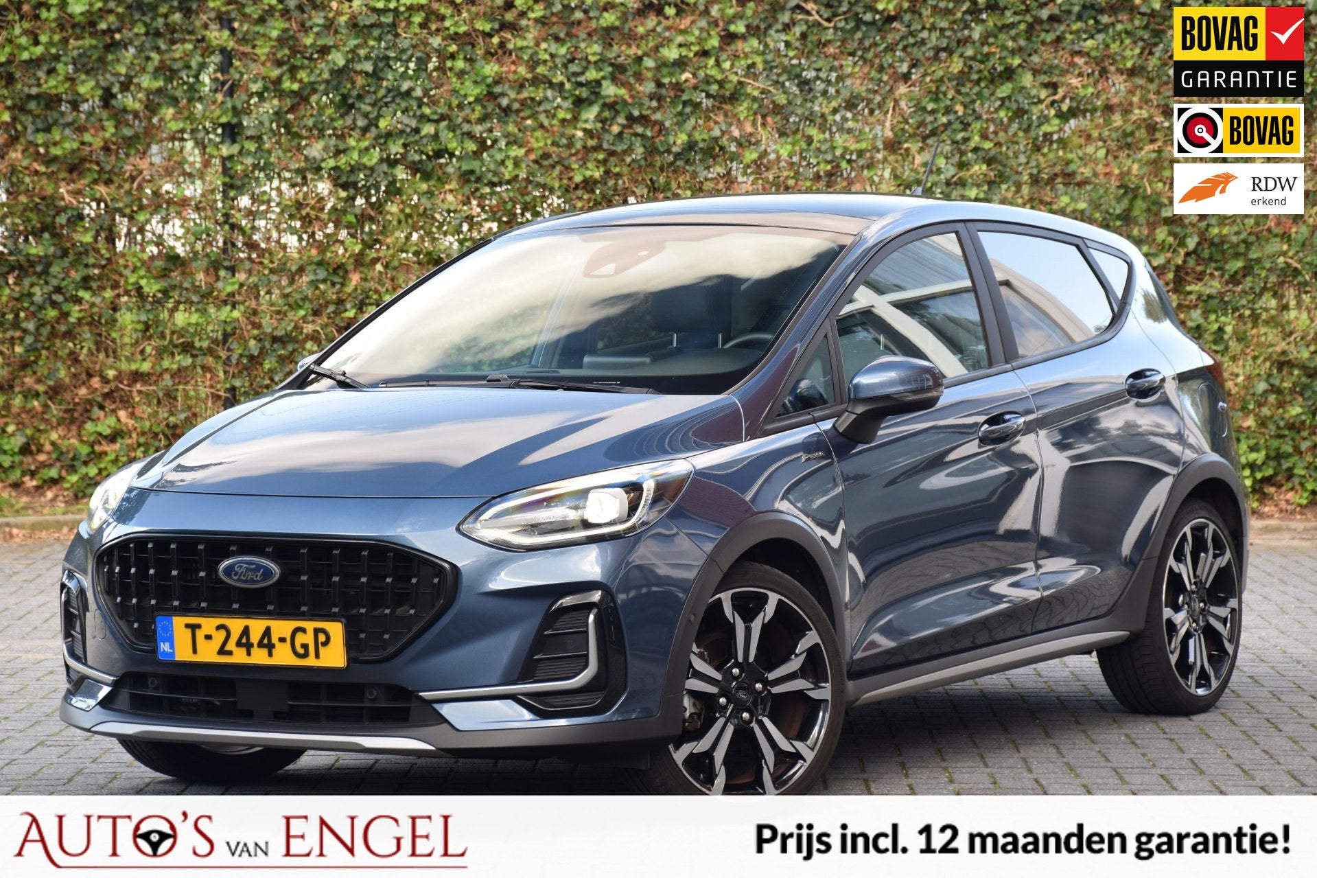 Ford Fiesta 1.0 EcoBoost Hybrid Active Vignale/Garantie/Pano, 125 pk, Gebruikt, Blauw, Bedrijf