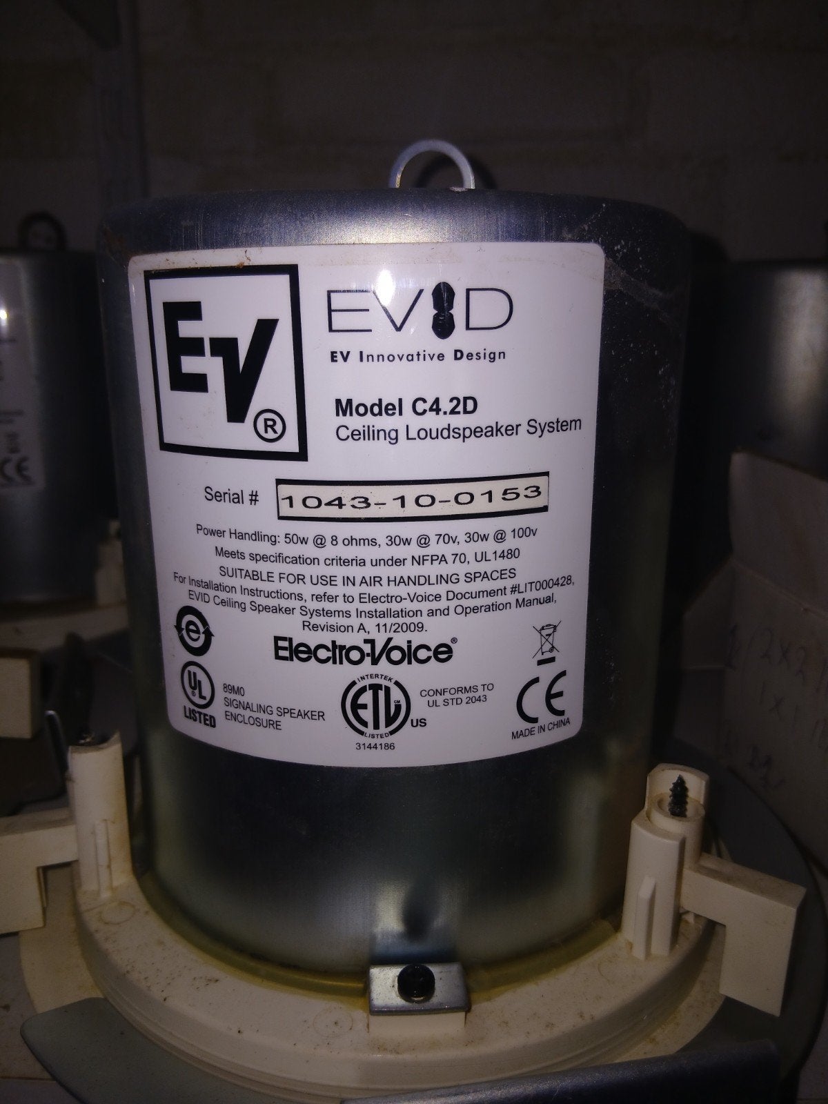 3 xElectro-Voice EVID C4.2D Plafond Luidspreker Systeem, Overige merken, Gebruikt, Overige typen, Ophalen of Verzenden