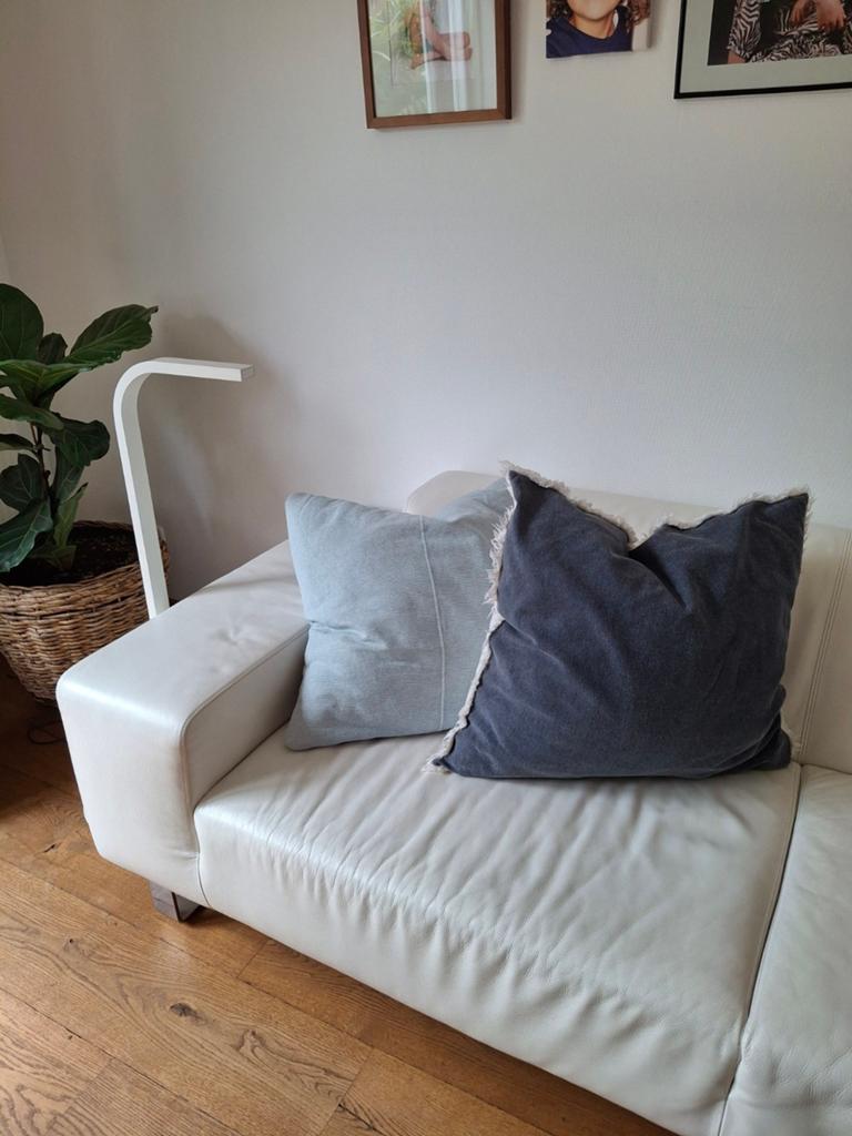 3 sierkussens, Huis en Inrichting, Woonaccessoires | Kussens, Ophalen of Verzenden, Gebruikt, Blauw, Vierkant