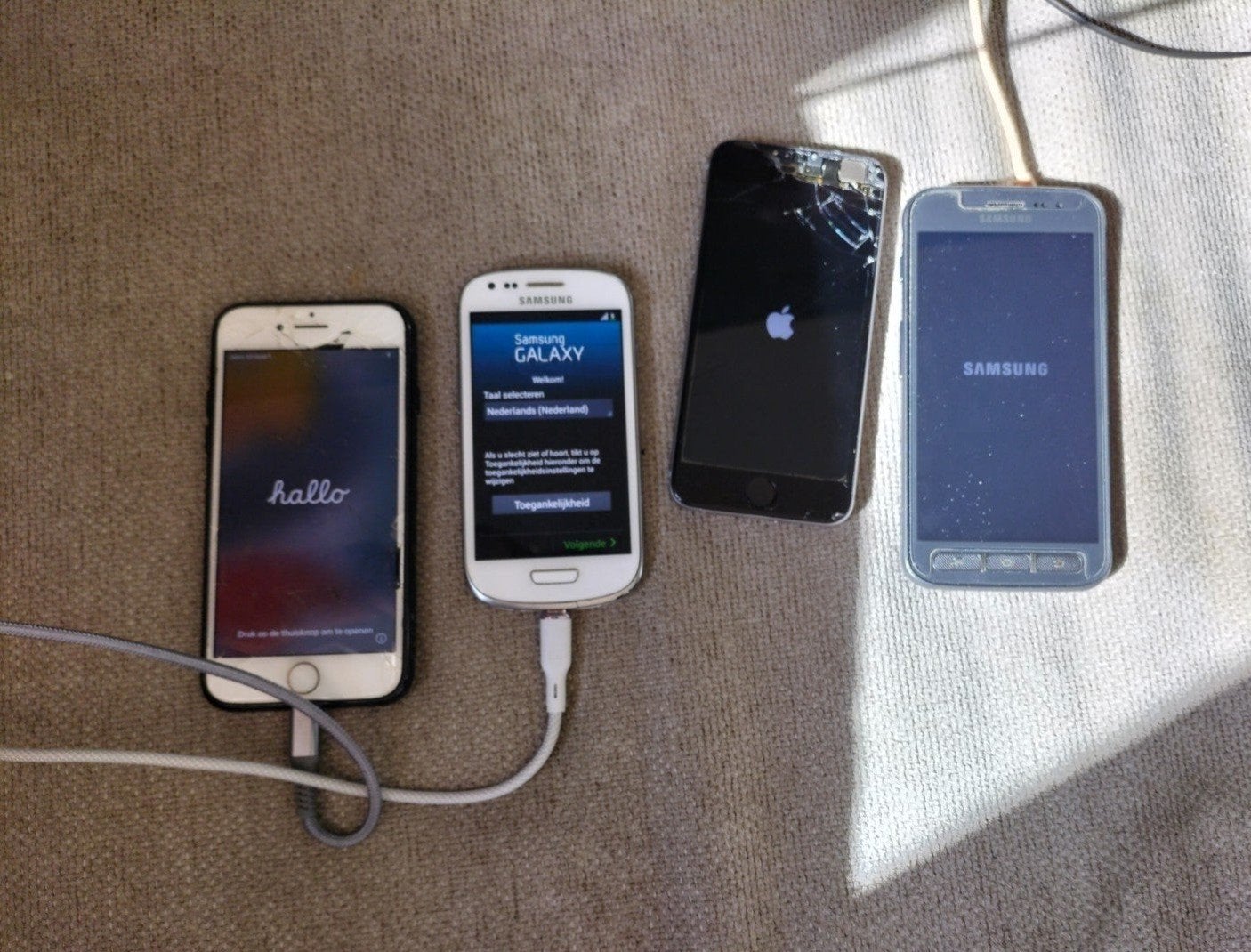 Partij telefoons Phone 6, iPhone 7, Samsung S3 Mini, Xcover4, Ophalen, Gebruikt, Zwart, 64 GB