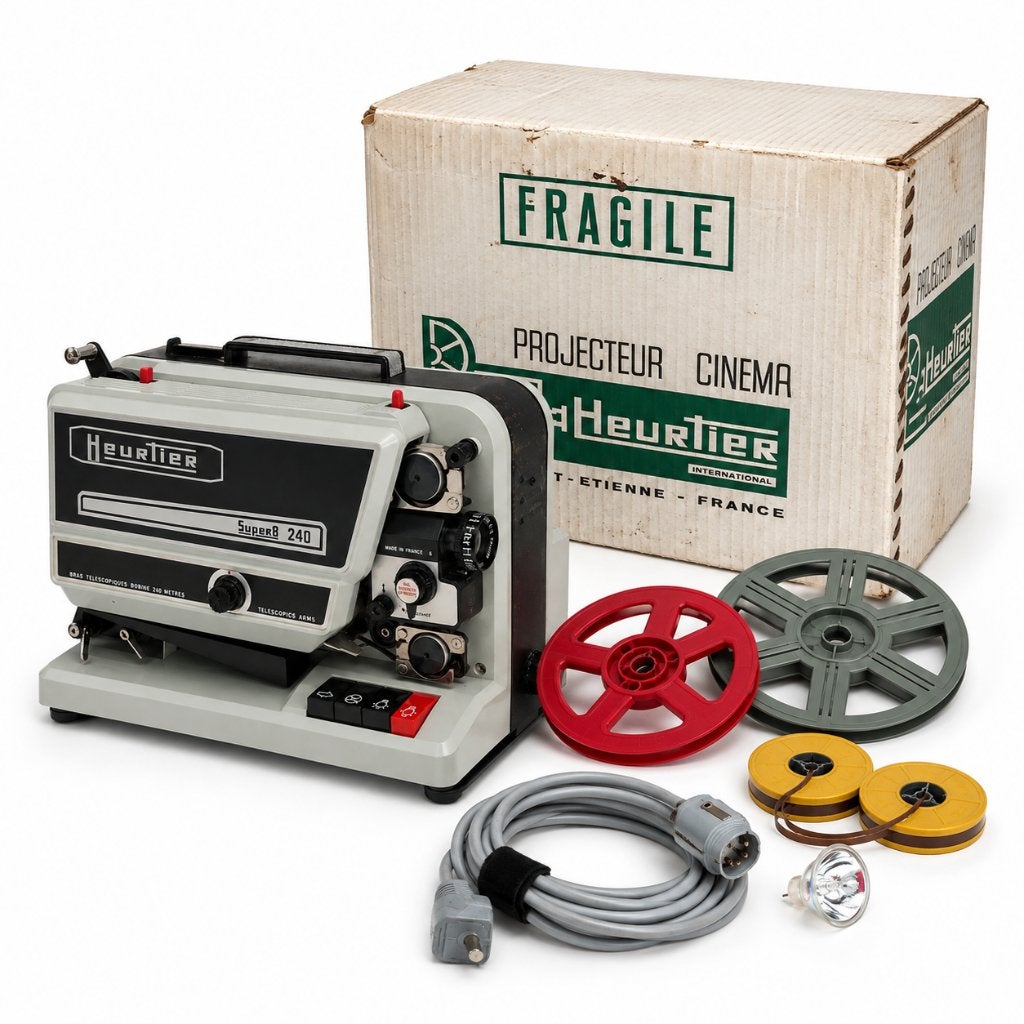 Vintage Heurtier Super 8 240 Filmprojector + Originele Doos, Gebruikt, ., Ophalen of Verzenden, .
