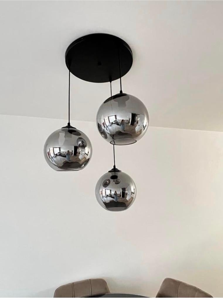 Erik kuster hanglamp 3 bollen rookglas, Ophalen of Verzenden, Zo goed als nieuw