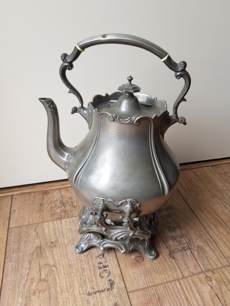Bouilloire uit circa 1900 antieke tinnen theepot, Ophalen of Verzenden