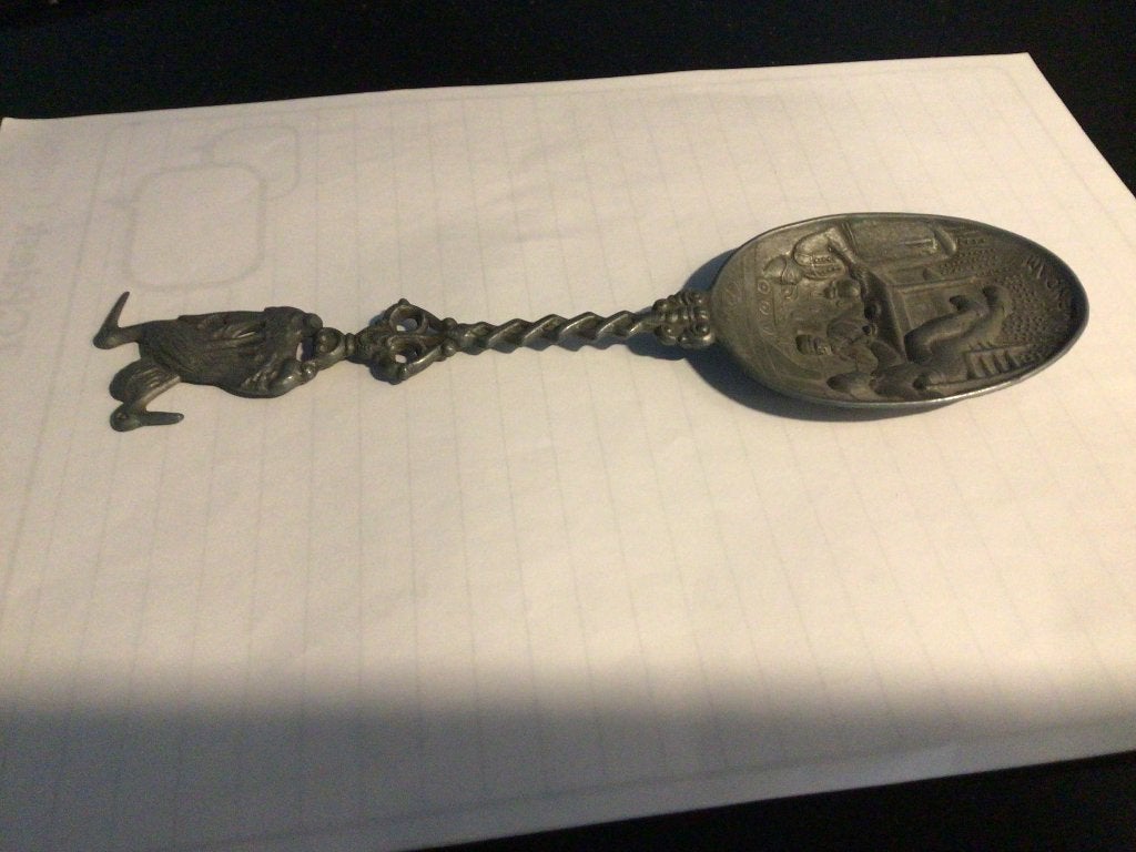 Tinnen lepel 20 cm., Antiek en Kunst, Antiek | Tin, Ophalen of Verzenden