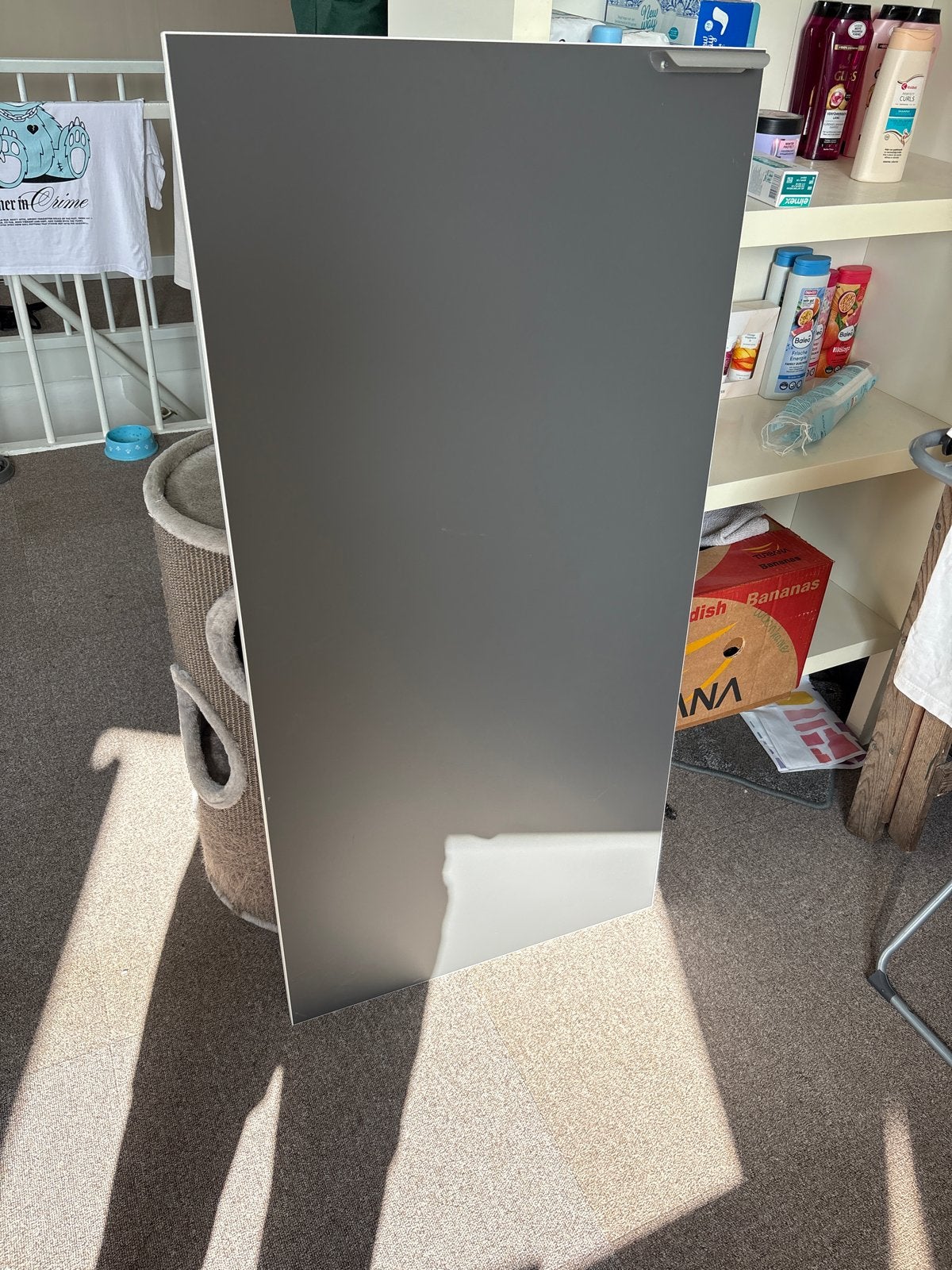 IKEA PLATSA Kastdeur SKATVAL 120x60 Grijs met handgreep, Ophalen, Gebruikt, 100 tot 150 cm, 50 tot 100 cm